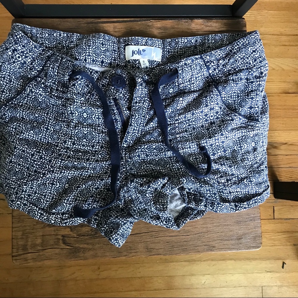 Jolt Navy/White Patterned Shorts